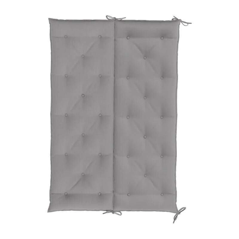 Claire Outdoor Cushion for Bench, 59 Inch Button Tufted Gray Fabric