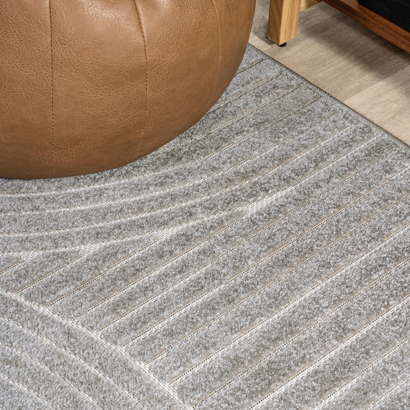 JONATHAN Y Odense Minimalist Curve Geometric Gray/Ivory Area Rug