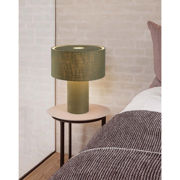 Moonlight 20 Fabric Table Lamp in Sage Matte Black w Dimmer Switch Bed Bath Beyond 31983551