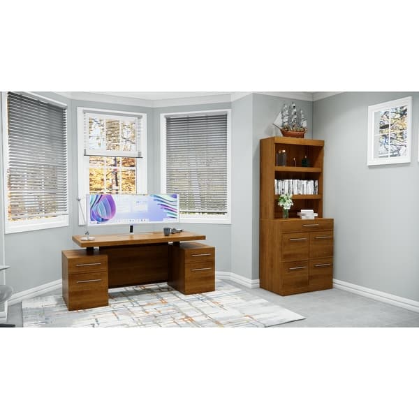 Brentwood SitStand Storage Desk with File Drawer Bookcase Bed Bath