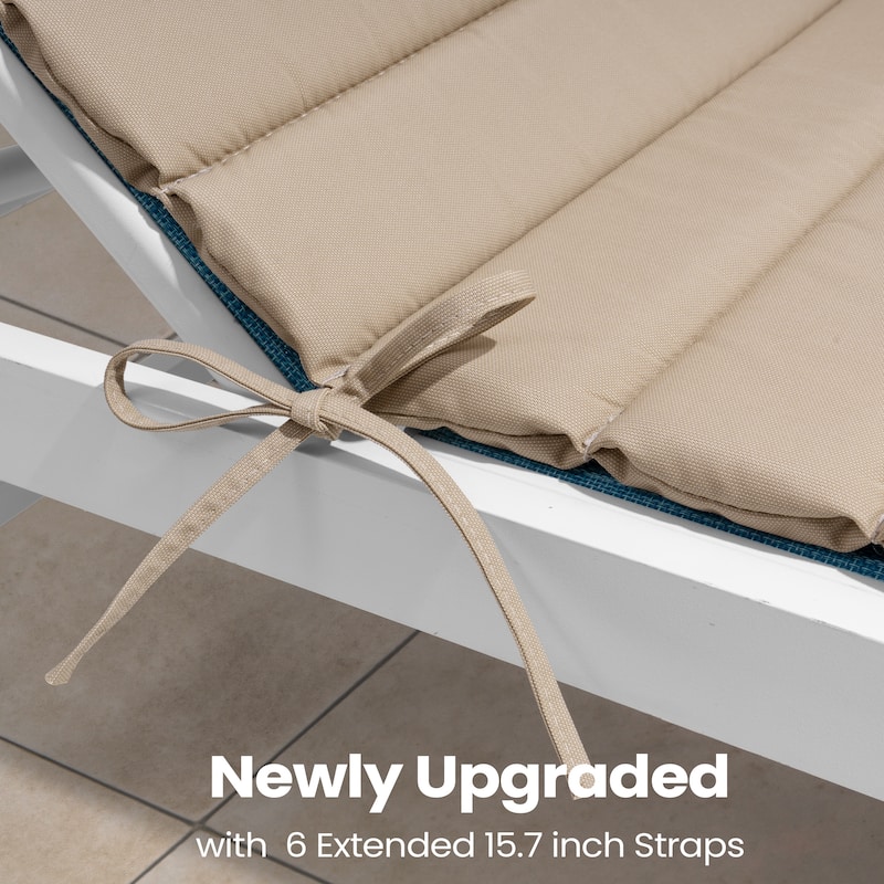Pellebant Outdoor Chaise Lounge Cushions Patio Lounger Pad with Straps