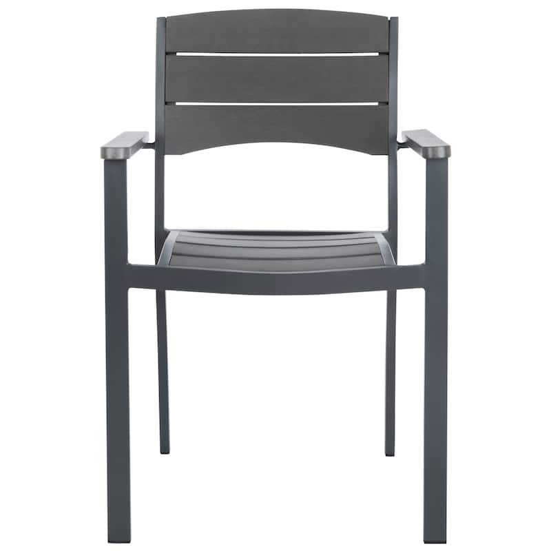 SAFAVIEH Outdoor Jayde Chair - Grey (Set of 2) - 23Wx22Dx33H