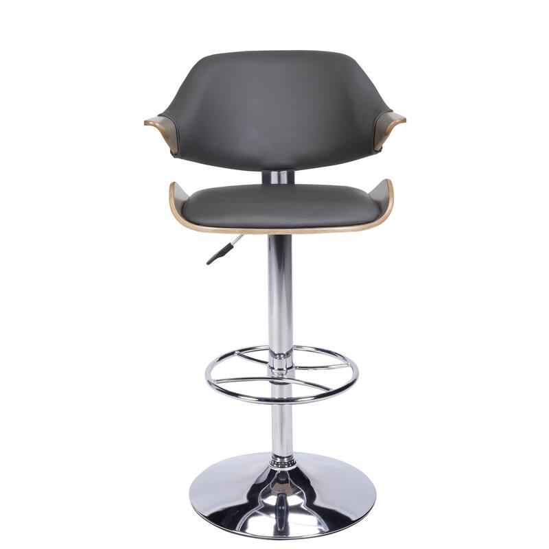 Somette Curved Back Adjustable Height Stool, Gray