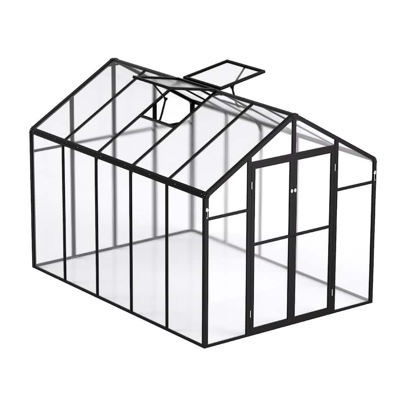 8 x 12 FT Garden Greenhouse with Adjustable Roof Vents and Thick Aluminum Frame and PC Panels