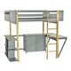preview thumbnail 22 of 31, Full Size Wood Loft Bed With Built-in Storage Cabinet and Foldable desk