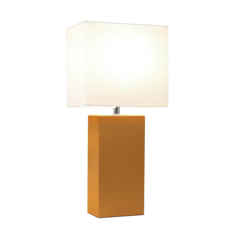 21 in. Brown Finish Table Lamp with Beige Shade, Sturdy Table Lamp for Living Rooms and Bedrooms
