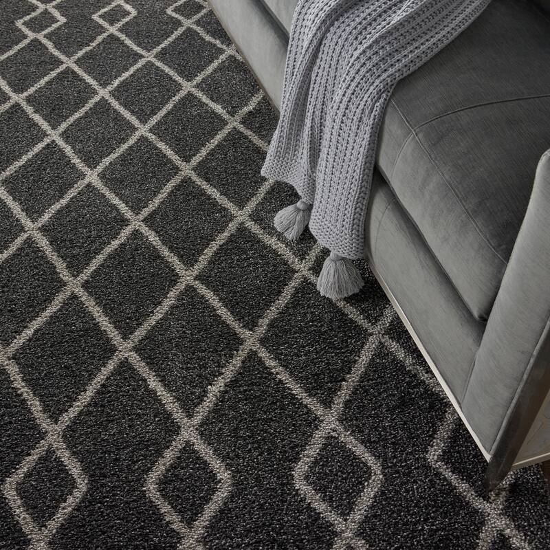 Nourison Geometric Moroccan Boho Shag Area Rug