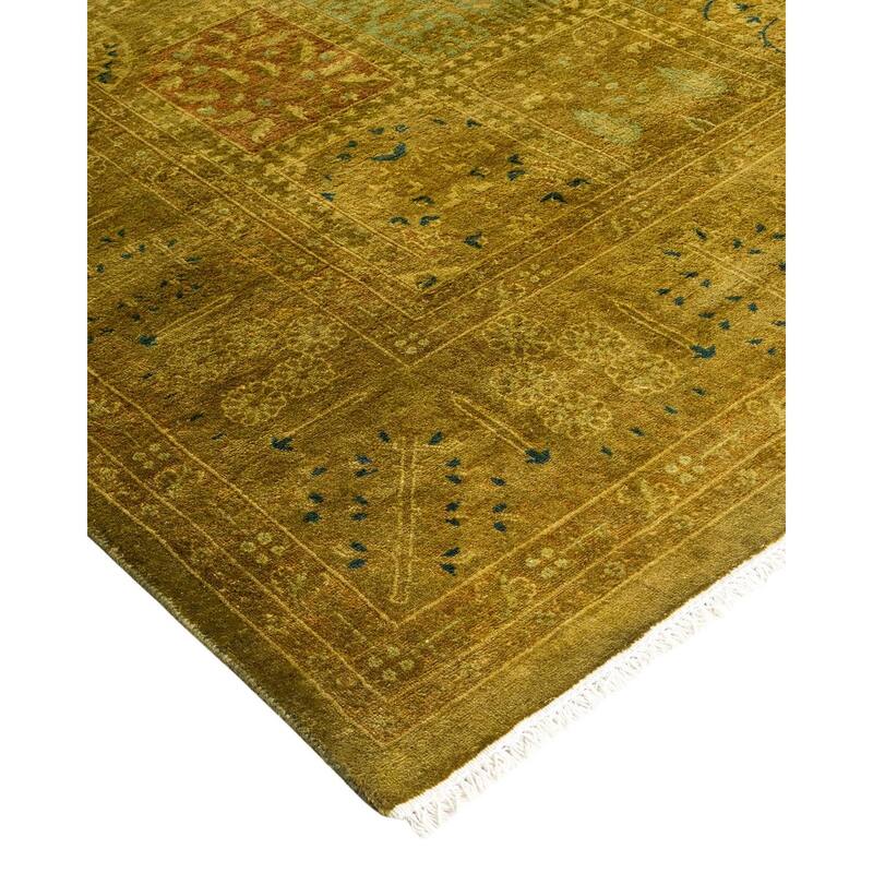 Overton Hand Knotted Wool Vintage Inspired Modern Contemporary Overdyed Multi Area Rug - 6' 1" x 9' 4"