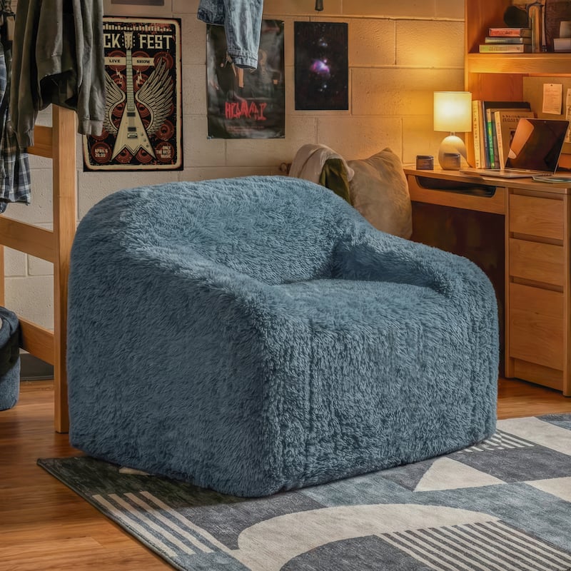 Furniture of America Phael Modern 42-inch Upholstered Foam Compressed Sofa Chair - Ocean Blue