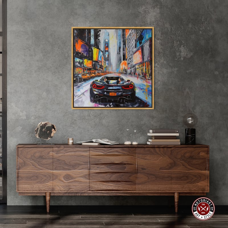 Notoriart Blast The Speakers Framed Car 1 Piece Canvas Wall Art