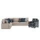 preview thumbnail 6 of 4, Caledonia Transitional Ivory Chenille Sectional and Chair Set by Furniture of America