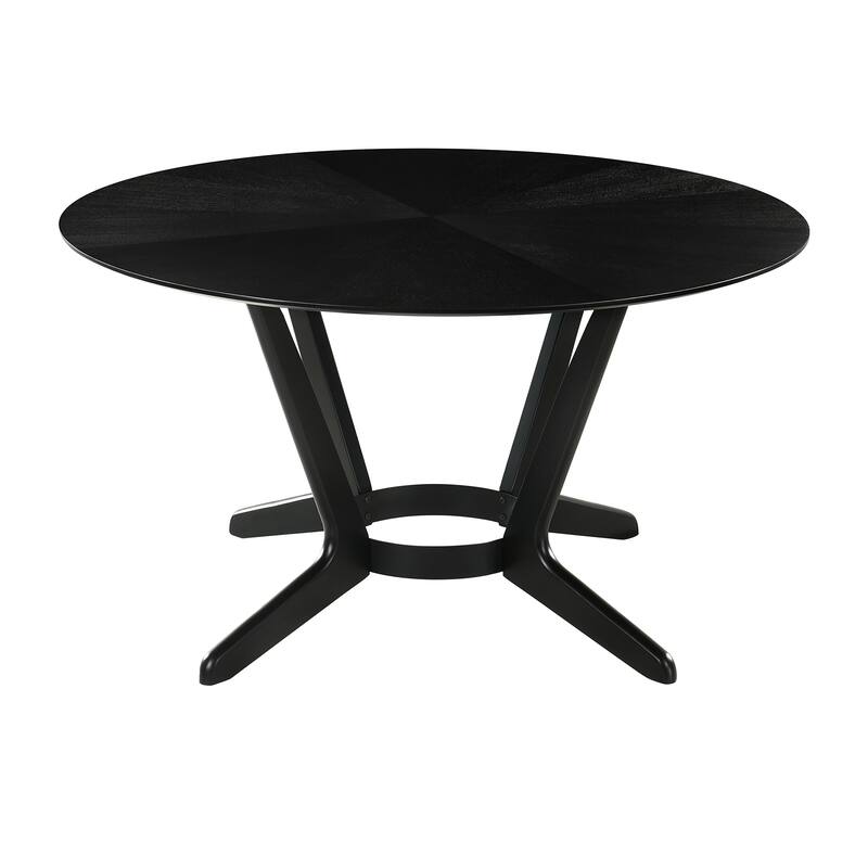 Santana Mid-Century Modern Round Wood Dining Table