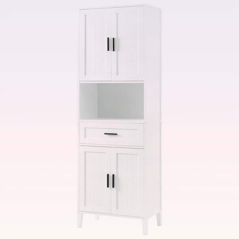 Freestanding Tall Bathroom Cabinet with a Drawer,2 Cabinets,for Bathroom,Living Room,Laundry Room
