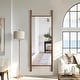 preview thumbnail 1 of 3, Wooden Frame Ladder-Style Wall Mirror full length mirror 63*24 - Walnut