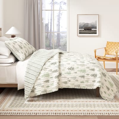 Linery & Co. Rustic Lodge Trees Microfiber Quilt Set With Shams