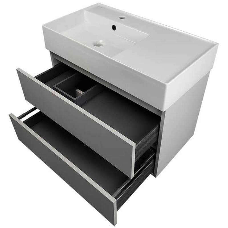 Nameeks Block-3217-W Block 32" Wall Mounted Single Basin Vanity Set