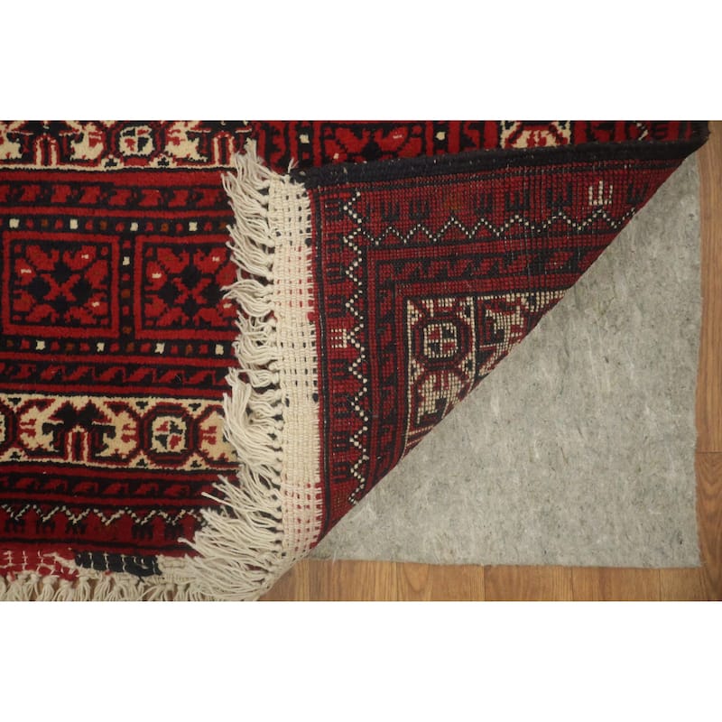 Hand Knotted Oriental 100% Wool Carpet Traditional Tribal Red Balouch Area Rug - 10' 9'' X 8' 3''