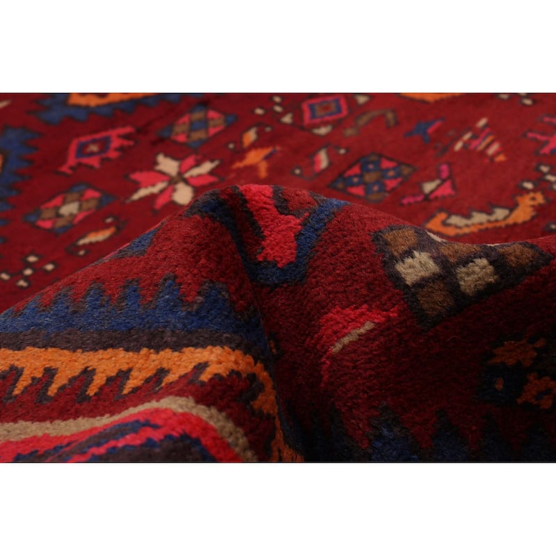 ECARPETGALLERY Hand-knotted Andelz Dark Red Wool Rug - 4'8 x 9'9