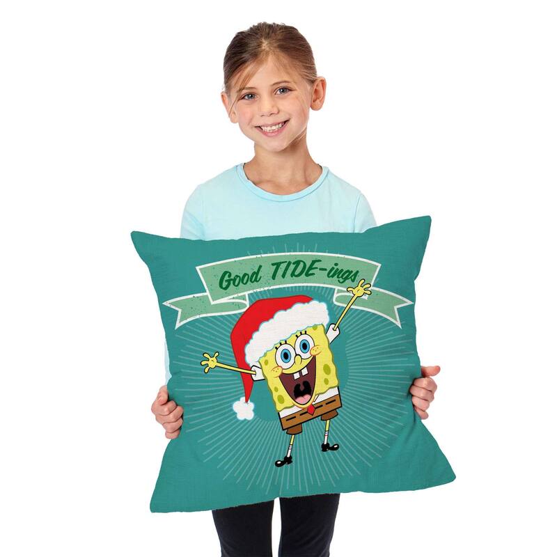 Nickelodeon Spongebob Squarepants Christmas 18 Inch Throw Pillow