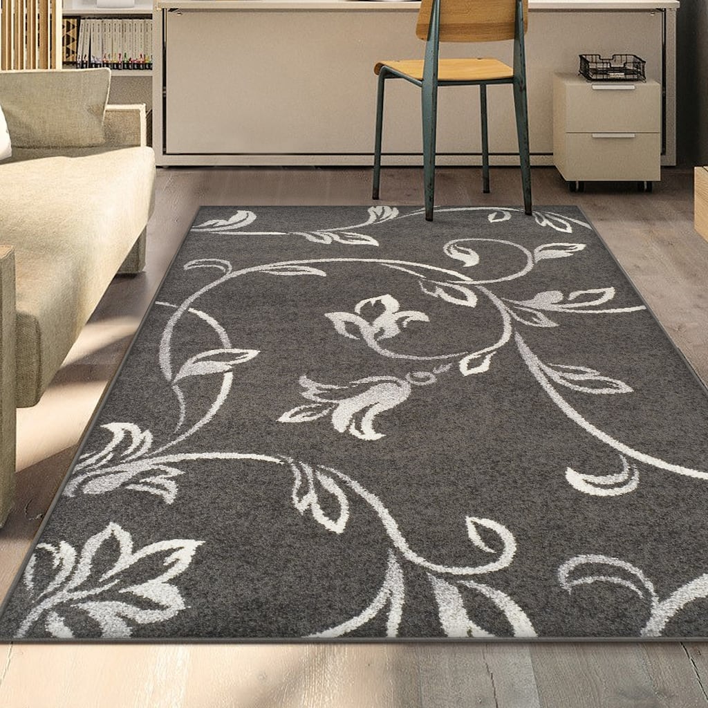 Superior Floral Vine Modern Indoor Area Rug or Runner