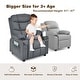 preview thumbnail 25 of 46, Costway Kids Youth Recliner Chair PU Leather w/Cup Holders & Side
