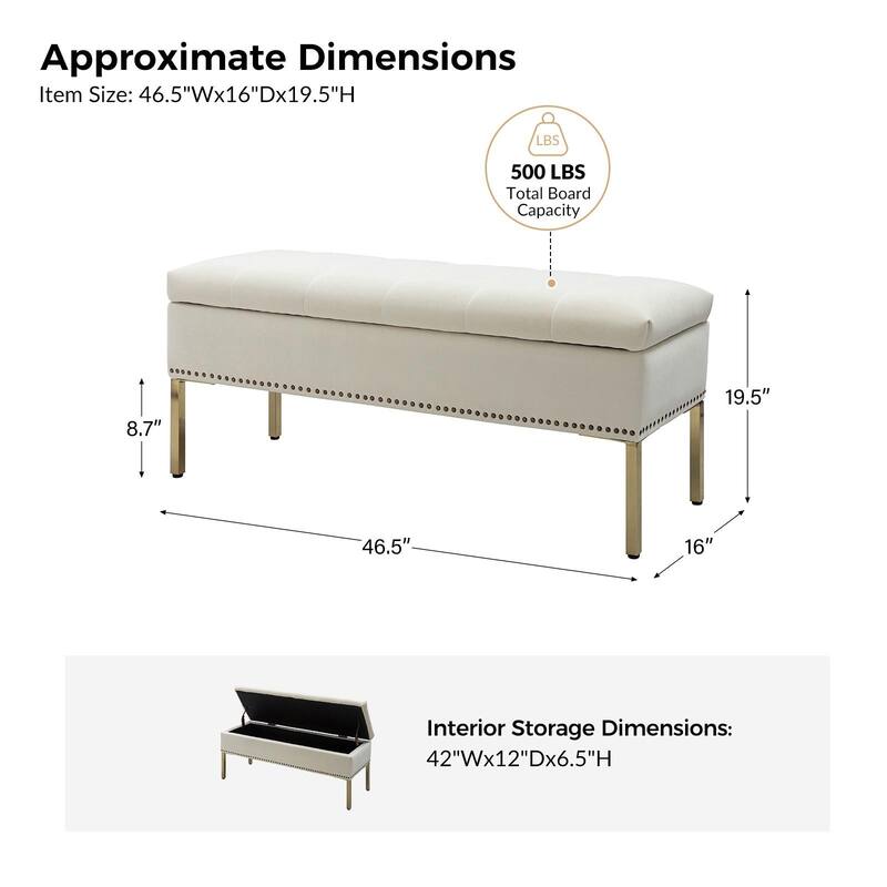 Egmont Contemporary Velvet Flip-Top Storage Bench by HULALA HOME