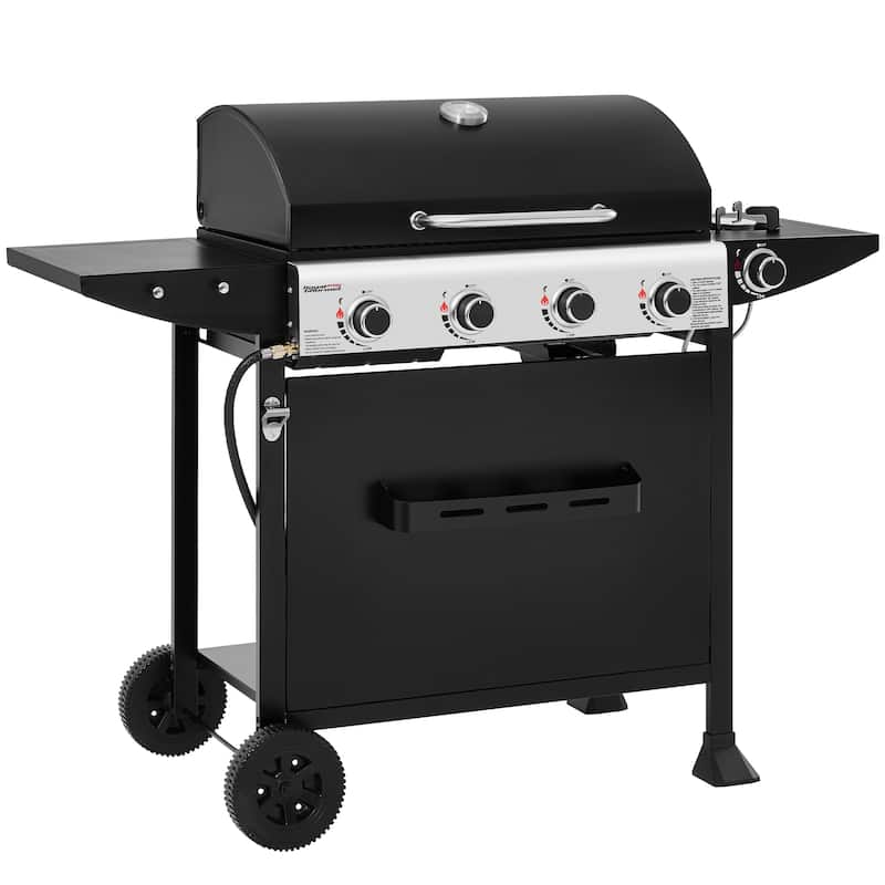 Royal Gourmet 4-Burner Gas Grill with Side Burner&Front Spice Rack