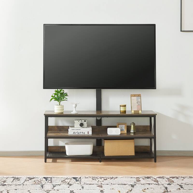 TV Stand with Mount, 48" Adjustable Console for 75-inch TVs - 47.2 x 14.0 x 20.1 in