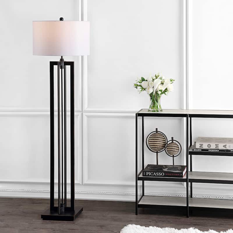 SAFAVIEH Lighting 59-inch Tanya Tower Black Floor Lamp - 17"x17"x59"
