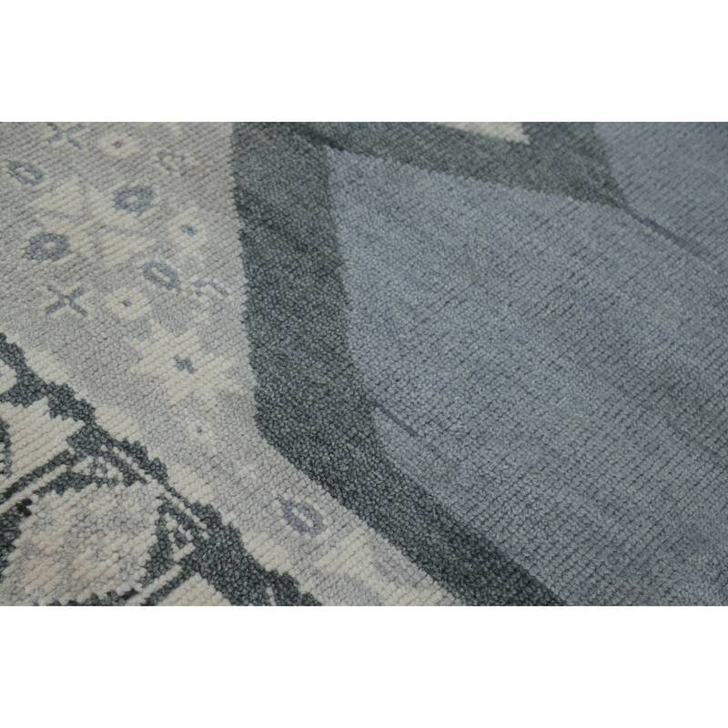 Transitional Oushak Indian Area Rug Hand-Knotted Wool Carpet - 6'0" x 9'0"