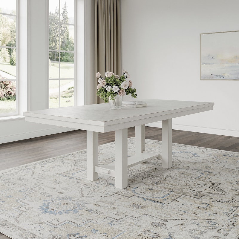 Signature Design by Ashley Robbinsdale Antique White Rectangular Dining Extension Table - 42"W x 86"D x 30"H