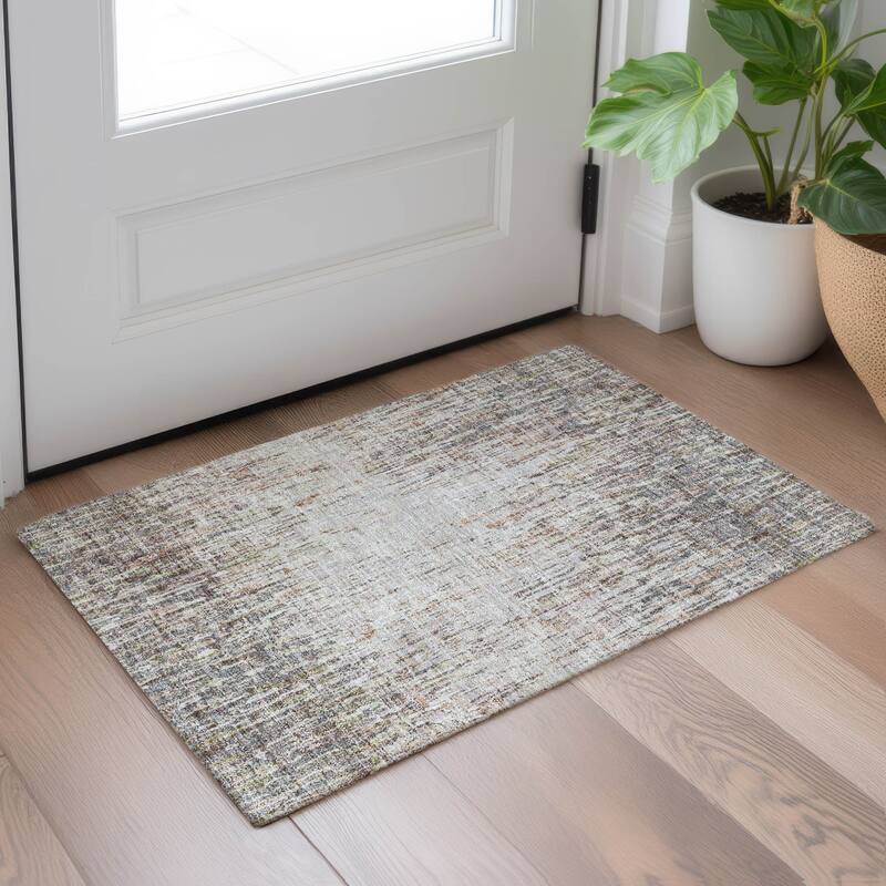 Machine Washable Indoor/ Outdoor Abstract Moxy Chantille Rug