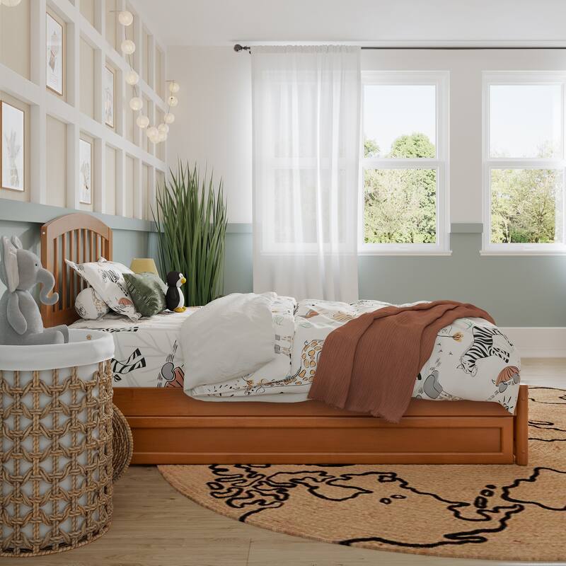 Lucia Platform Bed with Panel Footboard and Twin Trundle