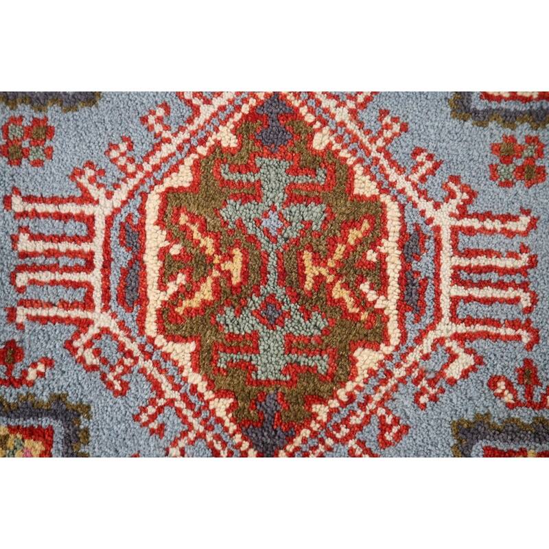 Geometric Heriz-Serapi Accent Rug Hand-Knotted Wool Carpet - 2'11"x 5'1"