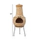 preview thumbnail 13 of 12, Outdoor Clay Chiminea Fireplace Sun Design Wood Burning Fire Pit with Sturdy Metal Stand, Barbecue, Cocktail Party