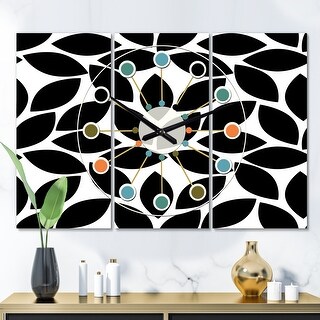 Designart 'Monochrome Geometric Pattern XII' Oversized Mid-Century wall ...