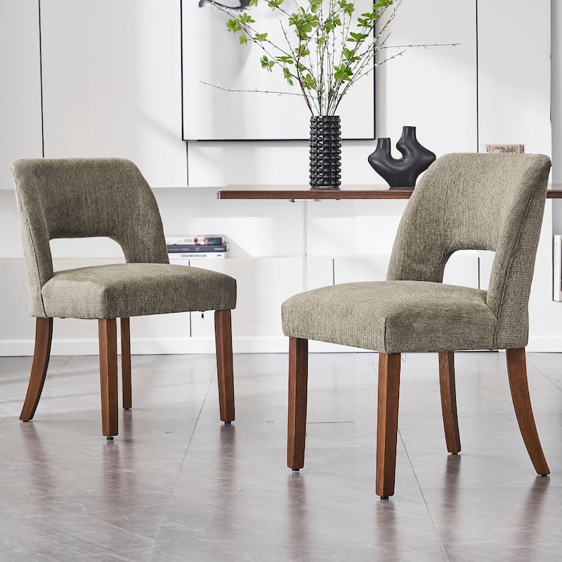 Dining Chairs Set of 2/4/6,Fabric Upholstered Kitchen Chairs with Wood Legs