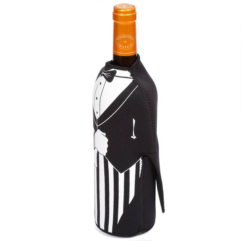 Creative Home Neoprene Butler Shape Single Wine Bottle Cover Jacket, Wine Chiller Jacket