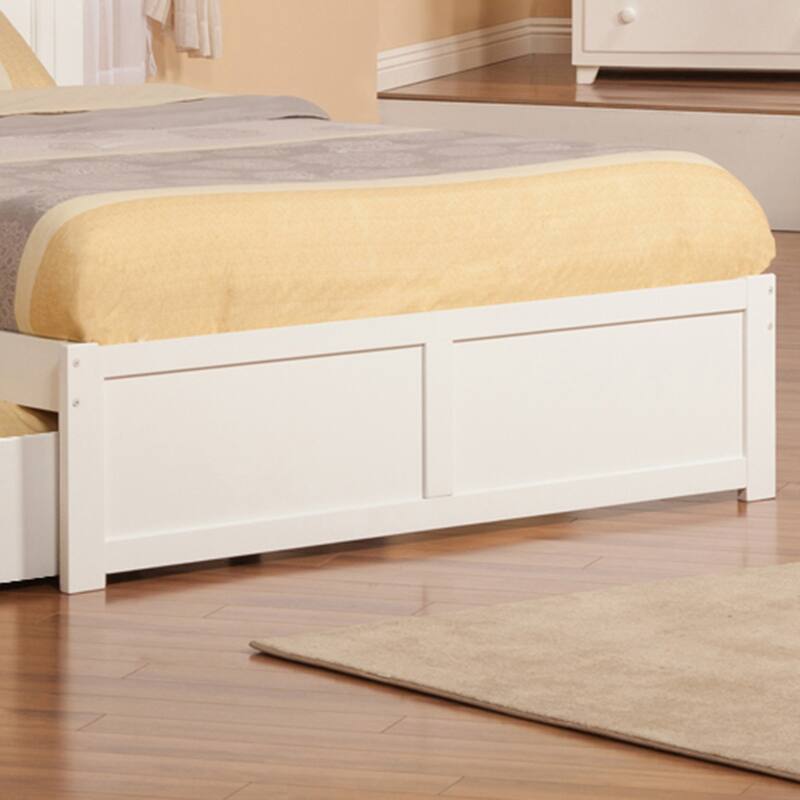 Madison King Platform Bed with Footboard and 2 Drawers in White