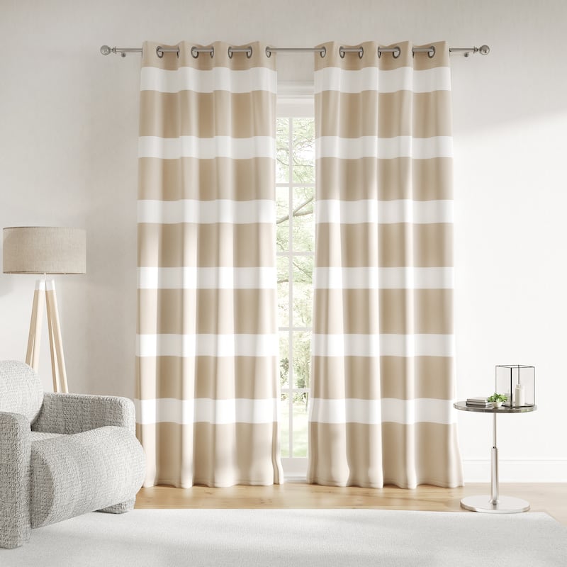 Tommy Hilfiger Brenton Stripe Curtain Panel Pair - 95 Inches