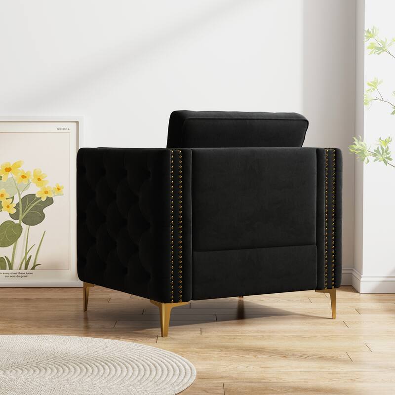 Accent Chair for Living Room Upholstered Arm Chair with Metal Legs