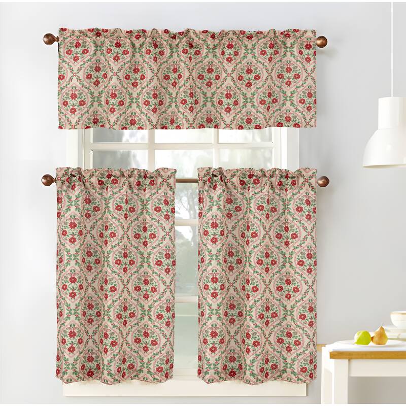 Ogee Christmas Holiday Kitchen Curtain Set