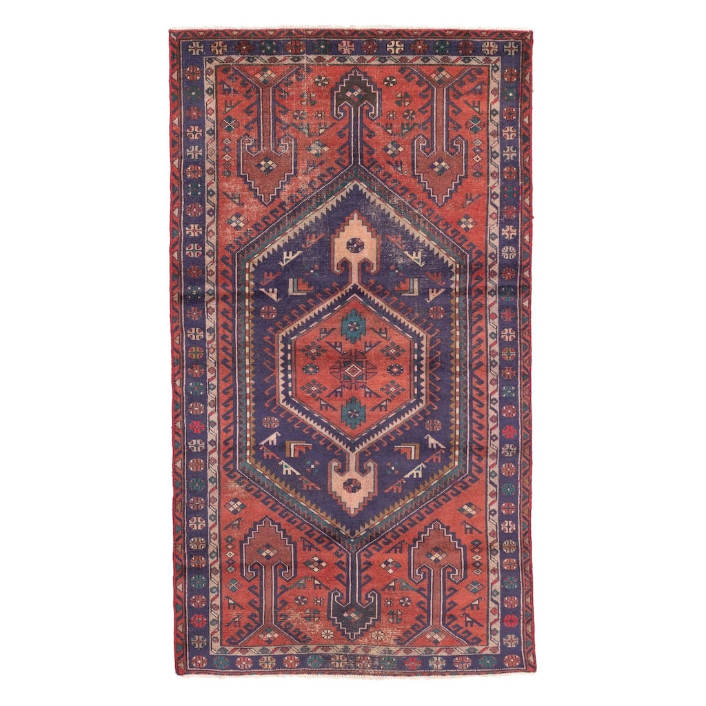 ECARPETGALLERY Hand-knotted Andelz Red Wool Rug - 4'1 x 7'6