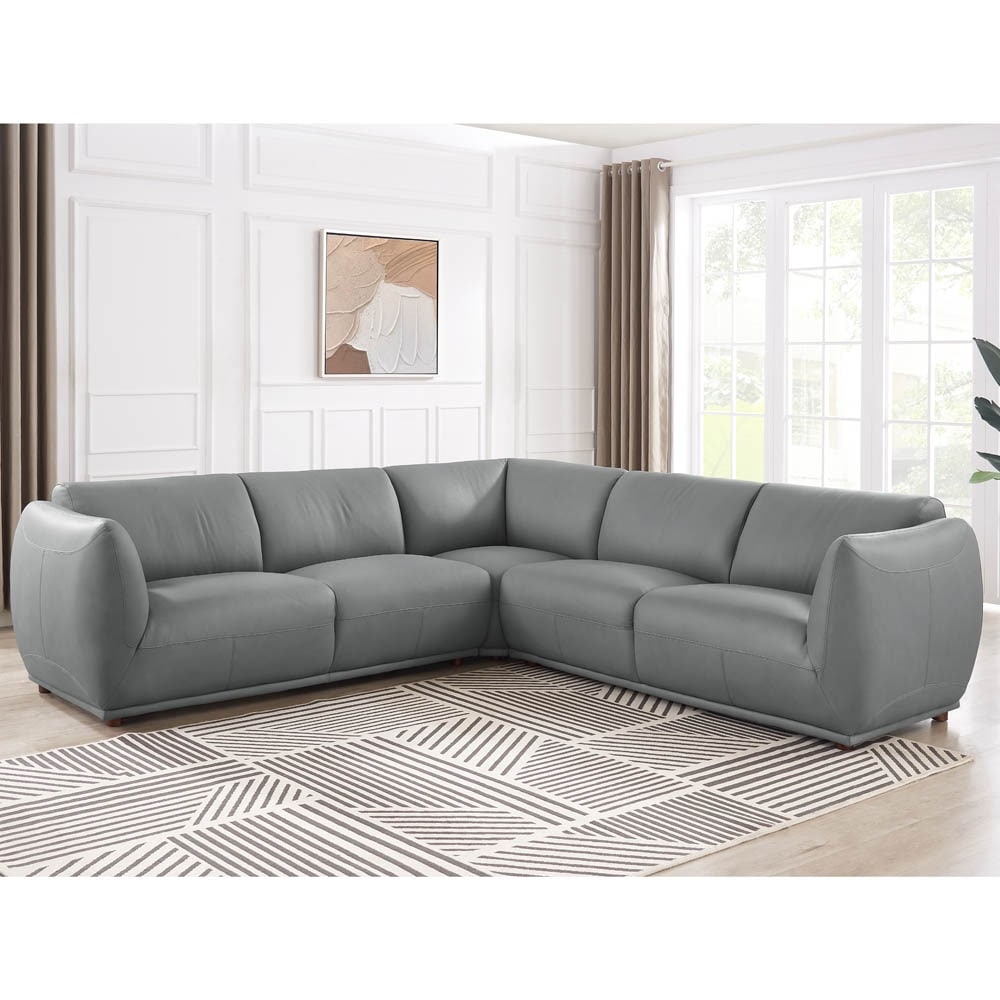 Hydeline Moon Top Grain Leather Symmetrical Sectional with Memory Foam and Springs On Sale Bed Bath Beyond 38459918