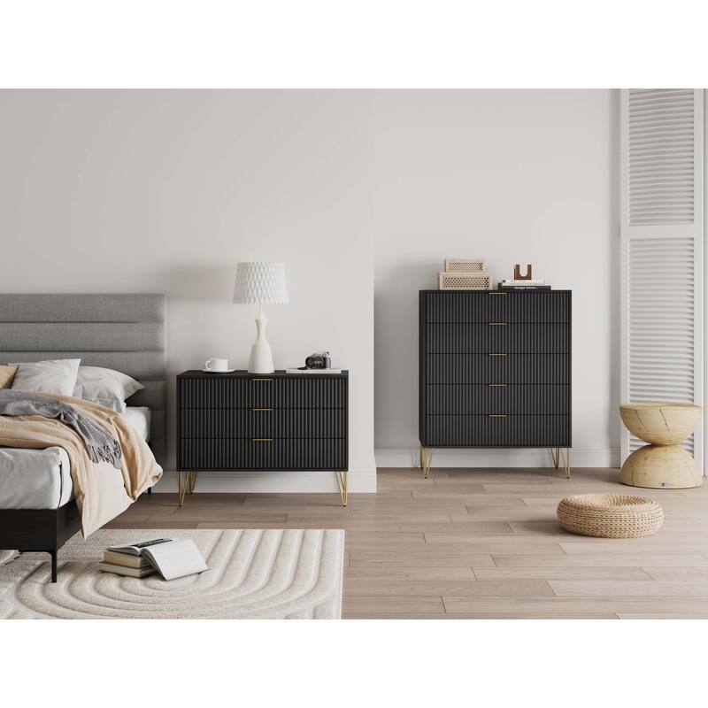 Manhattan Comfort 2-Piece Dumbo Modern Multi Drawer Dresser Set