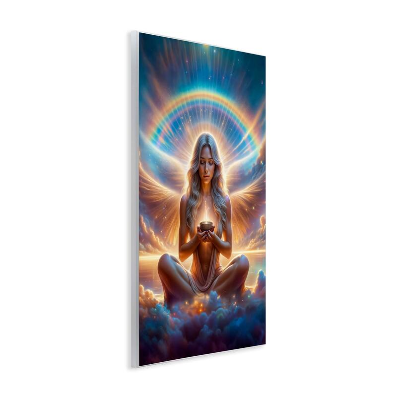 Stupell Enlightened Angel with Tea Wall Plaque Art Design By Spirit of the Rainbow