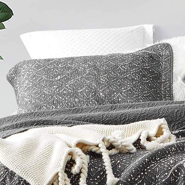 slide 1 of 1, Filter Stone Washed Cotton Sham - Pewter