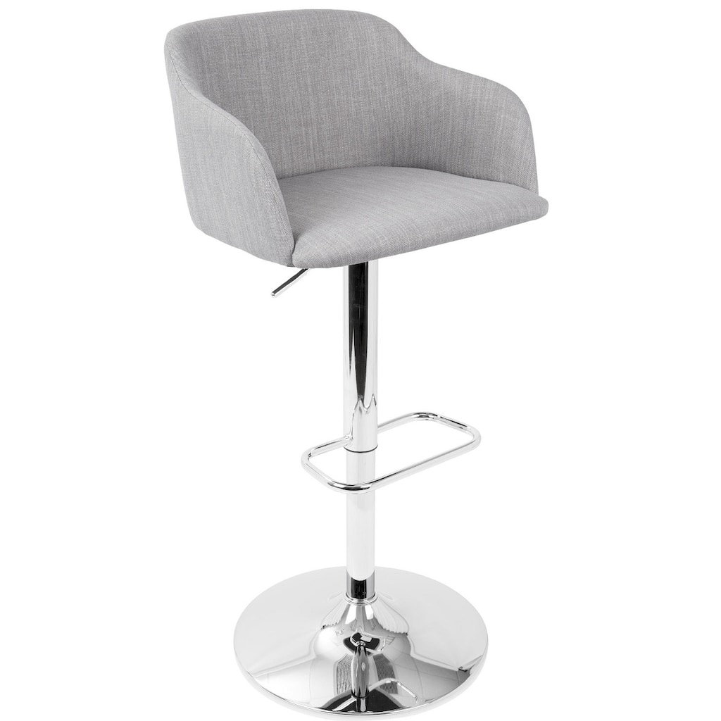 42" Light Gray Fabric Adjustable Swivel indoor Bar Stool