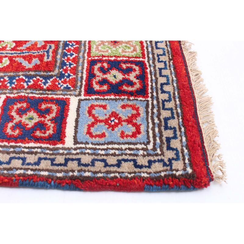 ECARPETGALLERY Hand-knotted Royal Kazak Dark Red Wool Rug - 4'0 x 5'11