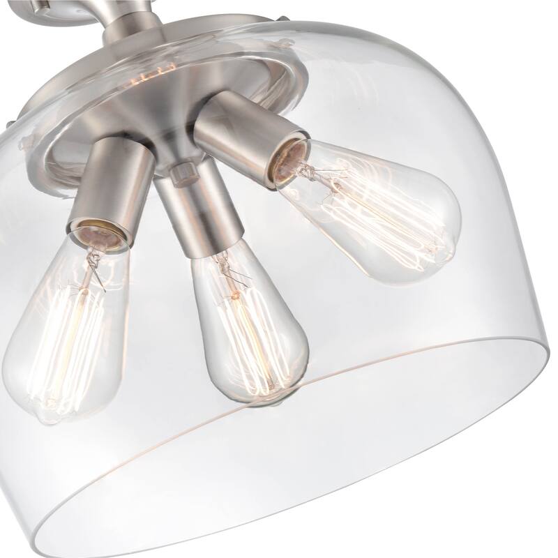 Millennium Lighting Ashford 3 Light Semi-Flush Ceiling Fixture in Multiple Finishes with a Clear Glass Shade